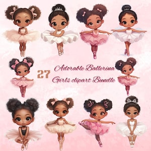 27 Kleines Mädchen Ballerina Clipart, Balletttänzer, druckbare Aquarell Clipart, PNG, Digitaler Download, Junk journal, Schwanensee, Tutu Geburtstag
