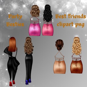 Besties DIY Portrait, Beste Freunde Clipart, Besties Soul Sisters Fashion Illustration, BFF Clipart, Freunde Clipart, Sublimationsdesign, Mode