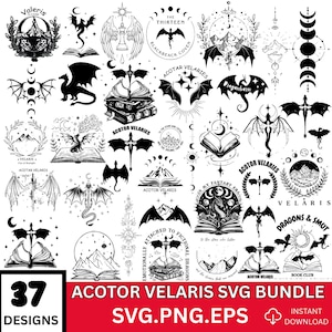 Lot Velaris City of Starlight SVG : motifs de cour de nuit Acotar