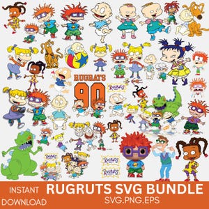 Rugrats Bundle Cartoon Characters for Projects Instant download clipart,Rugrats Svg,High Quality Rugrats PNG,Sublimation,Black Rugrats Svg