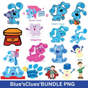 Layered png Cartoon Bundle,Blue Dog Pink Dog png,Famous Character Movie png Cut Files for Cricut and Silhouette,Blue Clues Digital Download