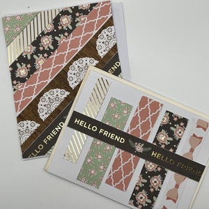 Juego de 2 tarjetas de felicitación "Hola Amigo" hechas a mano