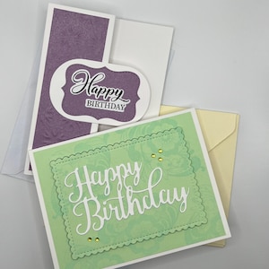 Set di biglietti di auguri di buon compleanno, fatti a mano, pezzi unici