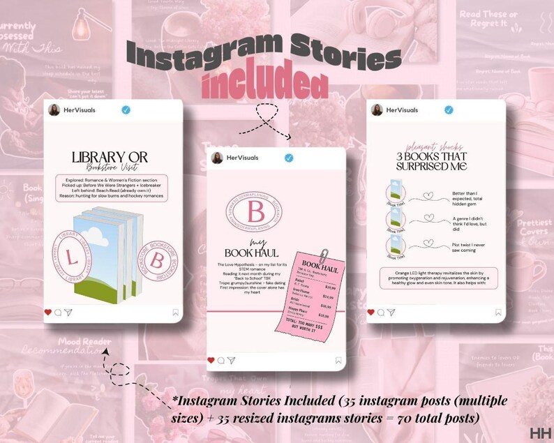 Bookstagram Template Instagram Post Story Author Marketing Canva Book ...
