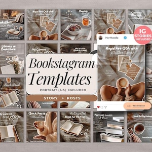 Bookstagram Template Instagram Post Story Author Marketing Canva Book Review Template Booktok Trope Cozy Beige Aesthetic Bookish SocialMedia