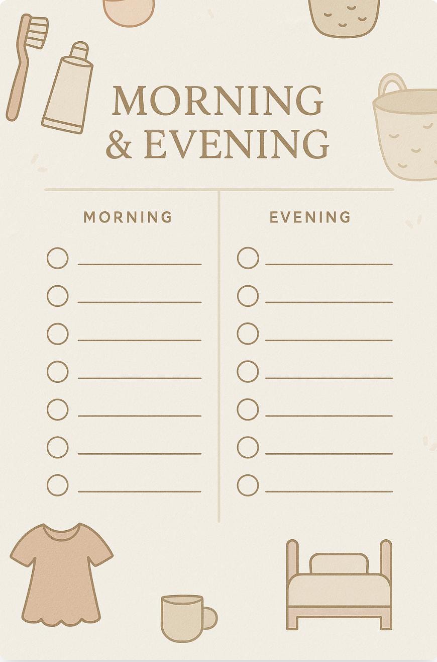 Kids Routine Chart Printable – Morning & Evening Schedule for Toddlers ...