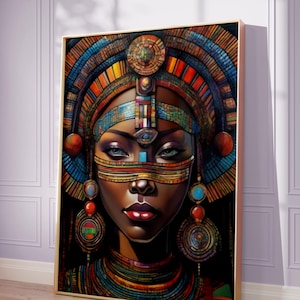 Afrocentric Goddess Print: Black Woman Spiritual Wall Art (Digital Download)