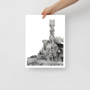 Natura morta con teschio - Poster su carta fotografica