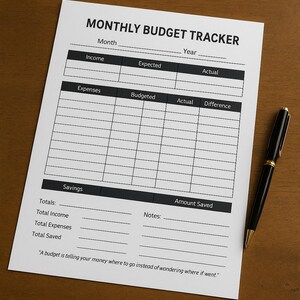 Monthly Budget Tracker Printable | Income & Expense Sheet | PDF Download | Personal Finance Template | A4 and US Letter Sizes Included