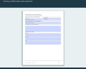 Paquete de notas de progreso terapéutico / Notas SOAP rellenables, formulario de admisión del cliente, plan de tratamiento para consultorio privado de LPC LCSW
