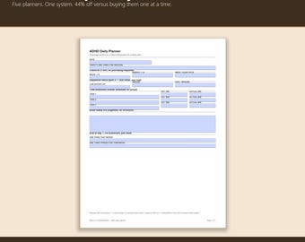 2026 ADHD Complete System Bundle Printable PDF | Daily + Weekly + Monthly + Habit Tracker Kit