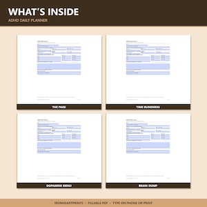 2026 ADHD Daily Planner Printable PDF | Executive Function, Time Blindness, Dopamine Menu, Fillable Adult ADHD image 3