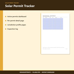 Renovation Permit Tracker Printable PDF | Home Improvement Permit Log, Multi-Jurisdiction, Submit Dates, Approval Status image 5