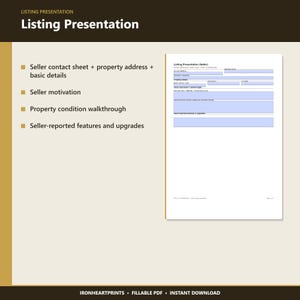 Realtor Listing Presentation Printable PDF | Real Estate Seller Intake, CMA Worksheet, Marketing Plan, Fillable Agent Template Bild 5
