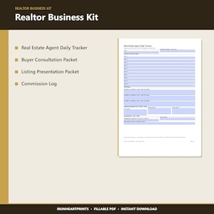 Realtor Planner Printable PDF | Real Estate Agent Business Kit — Daily Tracker, Buyer Consult, Listing Presentation & Commission Log image 7
