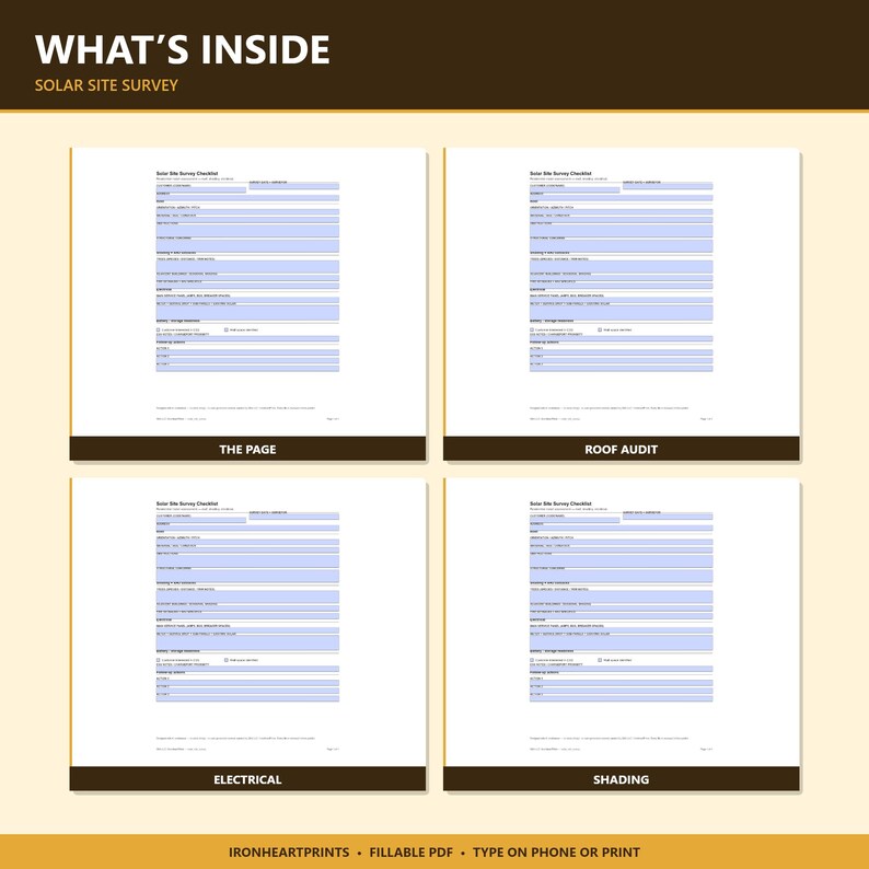 Construction Site Inspection Checklist Printable PDF | Contractor Field Survey Form, Roof Electrical Audit, Project Manager Template image 9