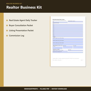Realtor Planner Printable PDF | Real Estate Agent Business Kit — Daily Tracker, Buyer Consult, Listing Presentation & Commission Log image 8