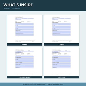 Therapy Termination Form Printable PDF | LCSW LPC Discharge Summary, Counseling Closure Note, Private Practice Documentation image 9