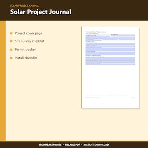 Construction Project Journal Printable PDF | Site Inspection, Permit Tracker, Install Log for Contractors image 7