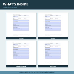 Therapy Termination Form Printable PDF | LCSW LPC Discharge Summary, Counseling Closure Note, Private Practice Documentation image 3