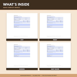 2026 ADHD Complete System Bundle Printable PDF | Daily + Weekly + Monthly + Habit Tracker Kit image 3