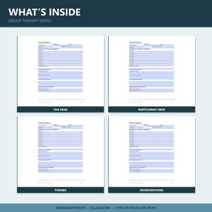 Group Therapy Notes Template | Fillable PDF Session Log for LCSW LPC | Clinical Documentation, Participant Tracker, Counseling Form image 9