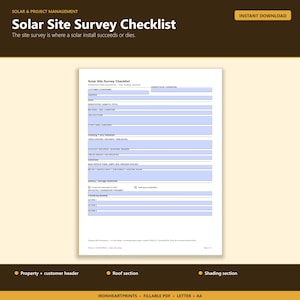 Construction Site Inspection Checklist Printable PDF | Contractor Field Survey Form, Roof Electrical Audit, Project Manager Template image 1
