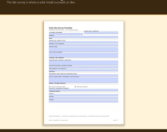 Lista kontrolna inspekcji placu budowy do druku w formacie PDF | Formularz ankiety terenowej dla wykonawcy, Audyt instalacji elektrycznej dachu, Szablon dla kierownika projektu
