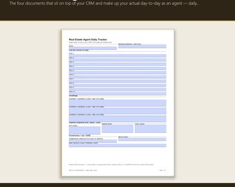 Realtor Planner Printable PDF | Real Estate Agent Business Kit — Daily Tracker, Buyer Consult, Listing Presentation & Commission Log