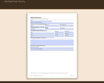 Christian ADHD Planner Printable PDF | Faith-Based Daily Planner, Bible Verse, Prayer & Time Blocking for Women