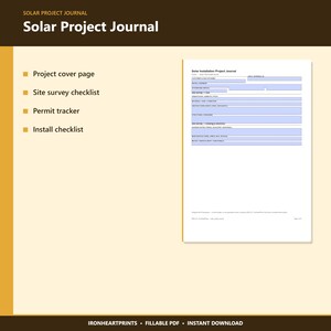 Construction Project Journal Printable PDF | Site Inspection, Permit Tracker, Install Log for Contractors image 5