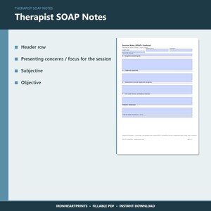 Plantilla de notas SOAP para terapeutas LPC (PDF rellenable) / Notas de progreso de la terapia, formulario de documentación clínica para la práctica privada imagen 5