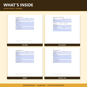 Construction Project Journal Printable PDF | Site Inspection, Permit Tracker, Install Log for Contractors image 3