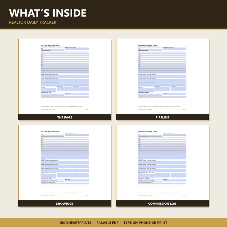 Realtor Daily Planner Printable PDF | Real Estate Agent Lead Tracker, Showing Schedule & Commission Log for Realtors image 6