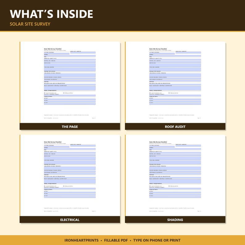 Construction Site Inspection Checklist Printable PDF | Contractor Field Survey Form, Roof Electrical Audit, Project Manager Template image 6