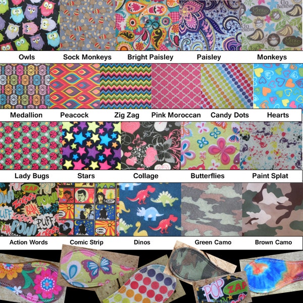 Cloth Eye Patches - Reversible - 51 Patterns to choose from
