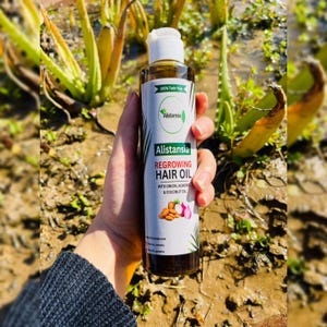 Toxin-Free Herbal Hair Oil for Hair Fall and Regrowth with 20+ Herbs and 10 Oils – Organic Hair Care by Alistansia Organics