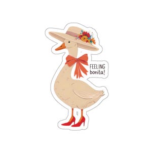 Feeling Bonita Goose Sticker, Cute Goose Design, Perfect for Laptop, Water Bottle Sticker, Notes Sticker, Birthday, Party Decor