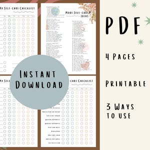 Daily Self-Care Checklist – Printable and downloadable PDF, Wellness Planner, Self Care Routine Tracker, Mental Health Sheet