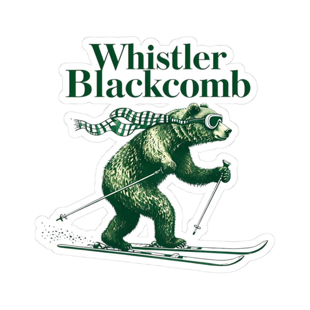Whistler Blackcomb Bear Skiing Sticker: Glossy Laptop Decal - Etsy