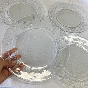 Four Princess House FANTASIA 10 Inch Crystal Dinner Plates / no chips or cracks