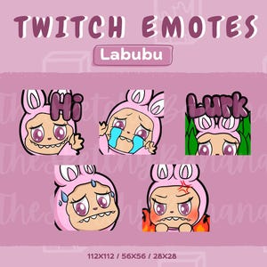 Cute Twitch Emotes Labubu