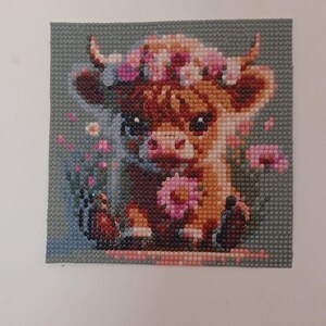 Highland Cow Finished Diamond Painting