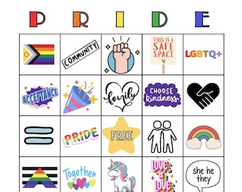 Pride Month Bingo Game for Kids/Classroom