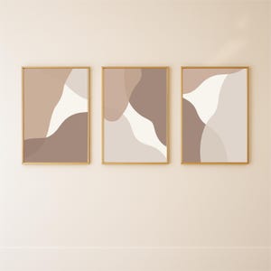 Abstract Art Print Set | Modern Neutral Abstract Gallery Wall Art Set of 3 Modern Prints Simple Abstract Art Contemporary Printable Abstract