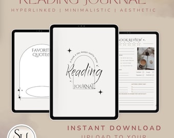 Digital Reading Journal for Tablet, Aesthetic Book Review Journal, Book Review Tracker, Reading Journal for Goodnotes, (Instant Download)