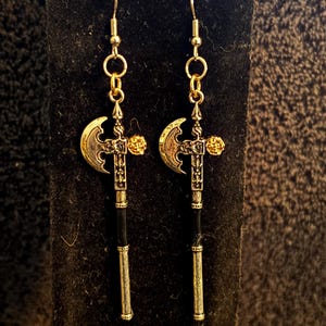 Silver Axe Dangle Earrings