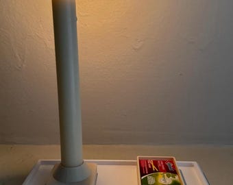 Vassoio portacandele minimalista con portafiammiferi integrato / Arredamento moderno per la casa
