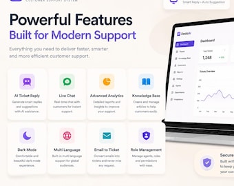 Laravel Helpdesk Website Template Script mit AI Ticket-Managment digitaler Download