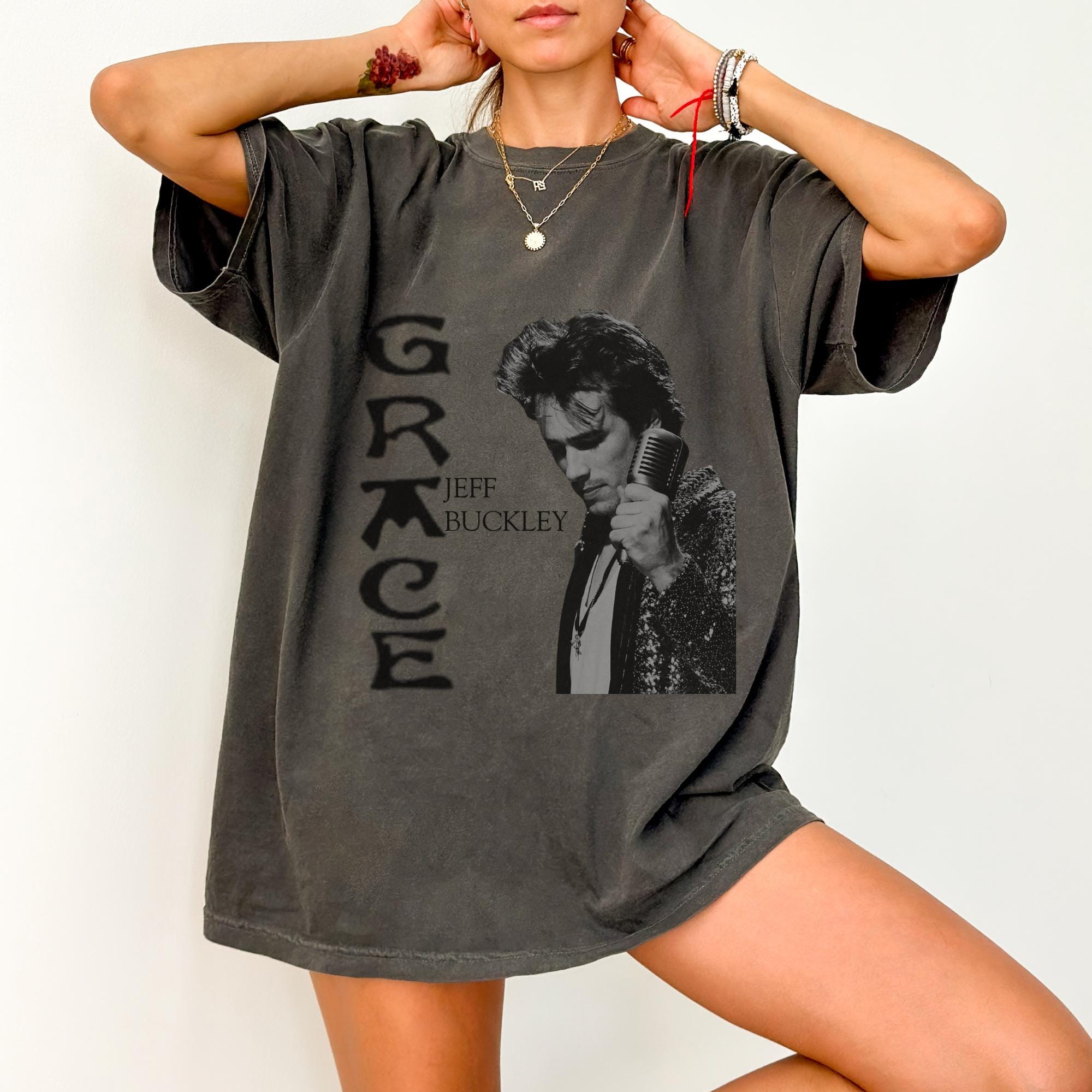 ビンテージ ジェフ・バックリィ jeff buckley grace Tシャツ ジェフバックリィ Jeff Buckley BIGプリントTシャツ【Lサイズ
